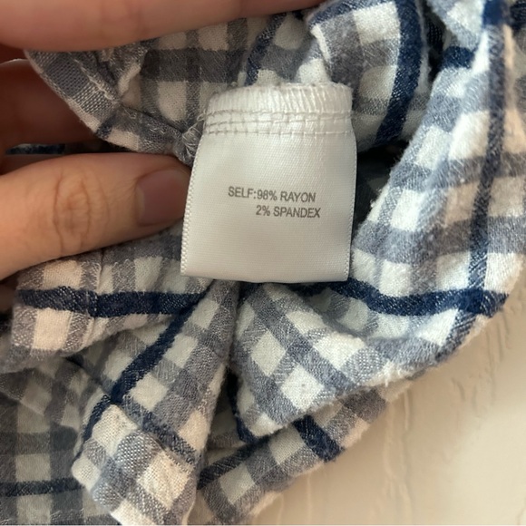 Jane and Delancey Blue and White Plaid Top - Picture 6 of 6